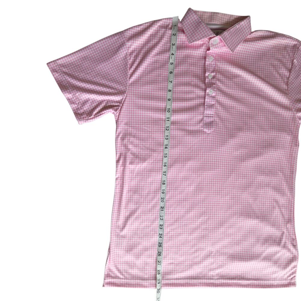 Collars & Co. Semi-spread Collar Polo, Pink Gingham Check sz L, Performance - Picture 8 of 12